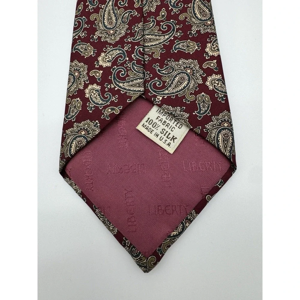 Liberty of London Paisley Silk Tie Red Blue Gold Classic Neck Tie‎ Made in USA
